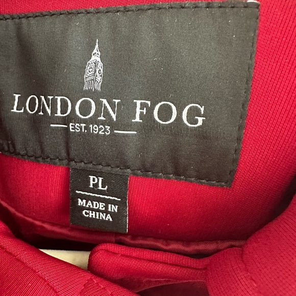 London Fog Red Trench Coat Classic Mid-Length Design - Picture 5 of 7